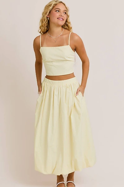 Yellow Striped Top and Bubble Skirt Set