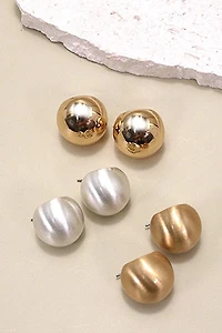 ROUND PUFFED HUGGIE HOOP EARRINGS | 10E3032467: GOLD