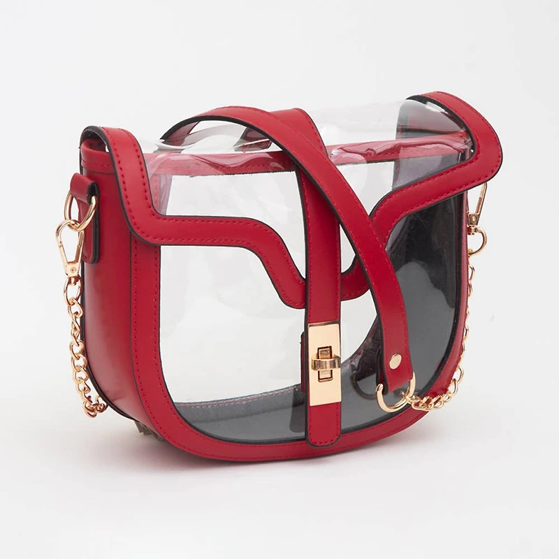 Clear Transparent Saddle Bag
: Black