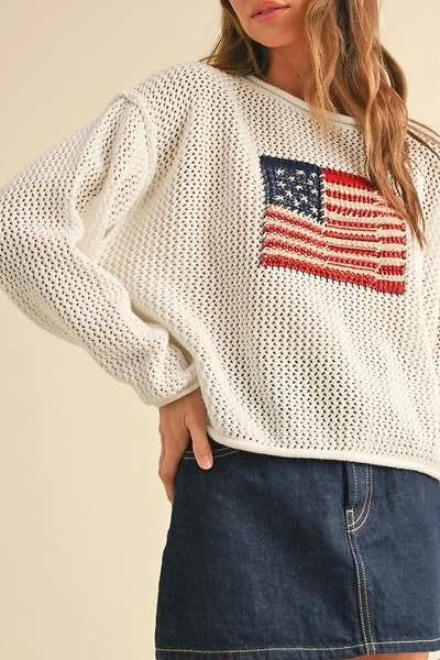 White Flag Knitted Sweater