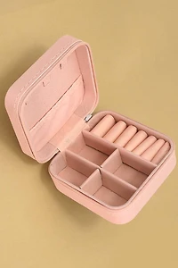 Light Pink Jewelry Organizer Travel Case