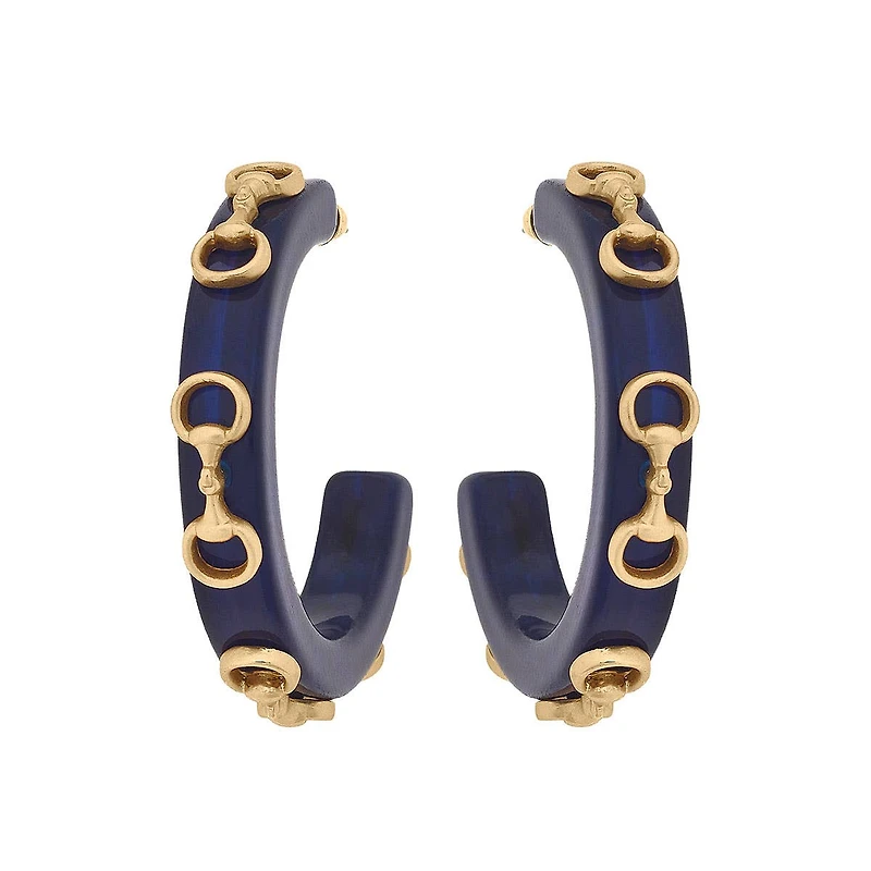 Sutton Horsebit Resin Hoop Earrings