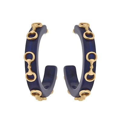 Sutton Horsebit Resin Hoop Earrings