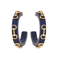 Sutton Horsebit Resin Hoop Earrings