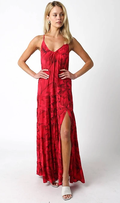 Red Floral Maxi Dress