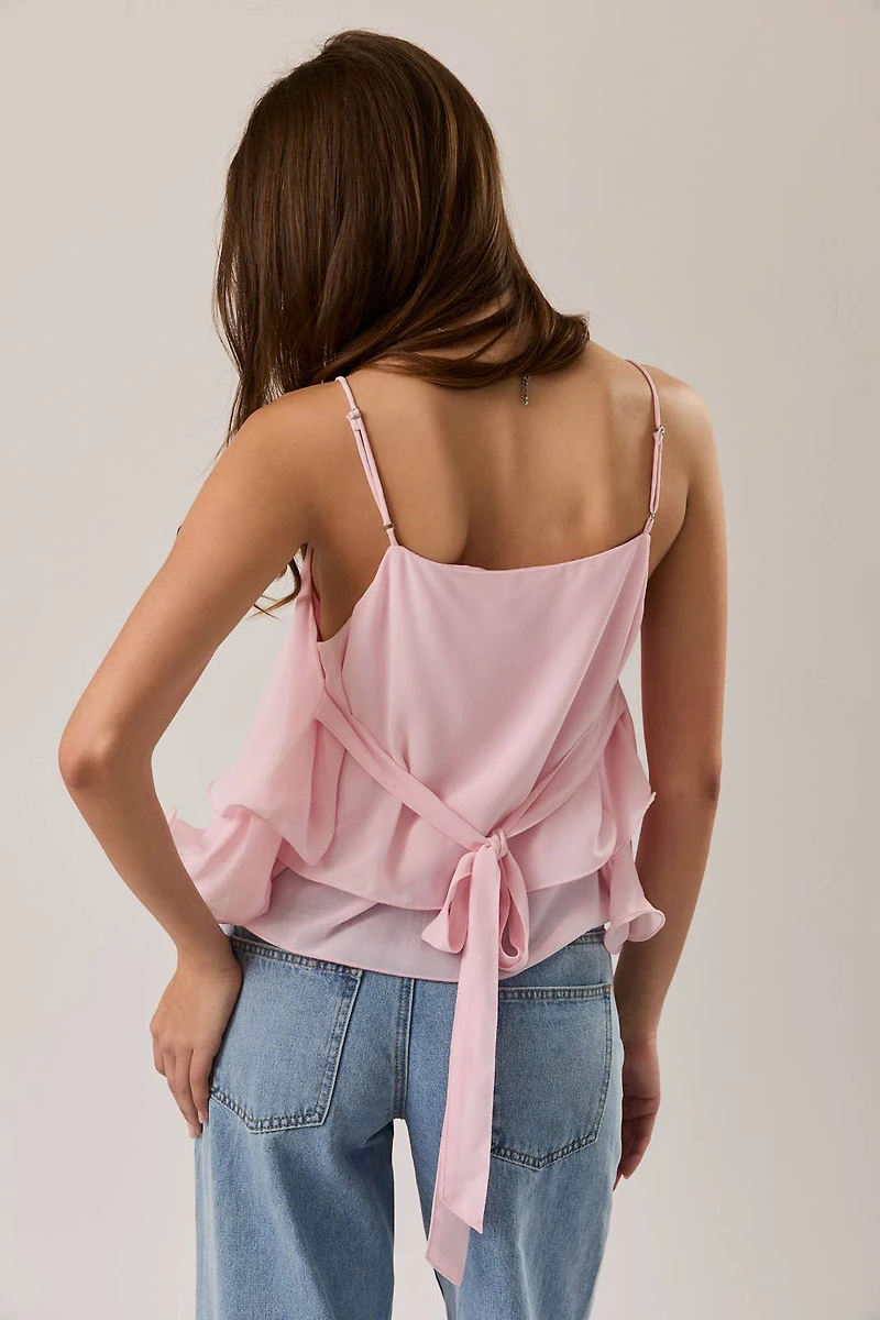 Pink Ruffled Cami Top