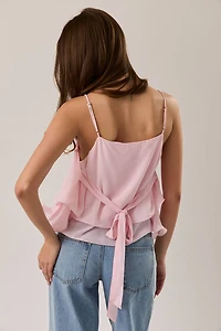 Pink Ruffled Cami Top