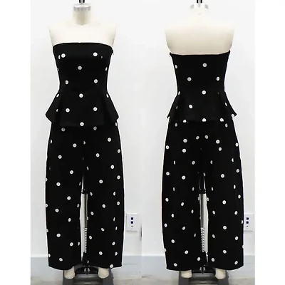 Black Polka Dot Strapless Set