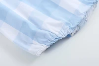 Large Blue Check Bubble Romper