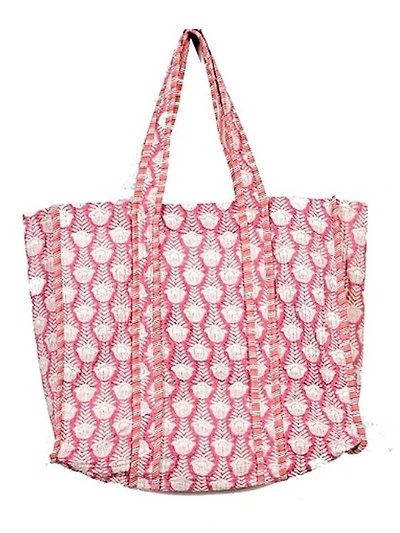 Pink Floral Reversible Quilted Tote Bag