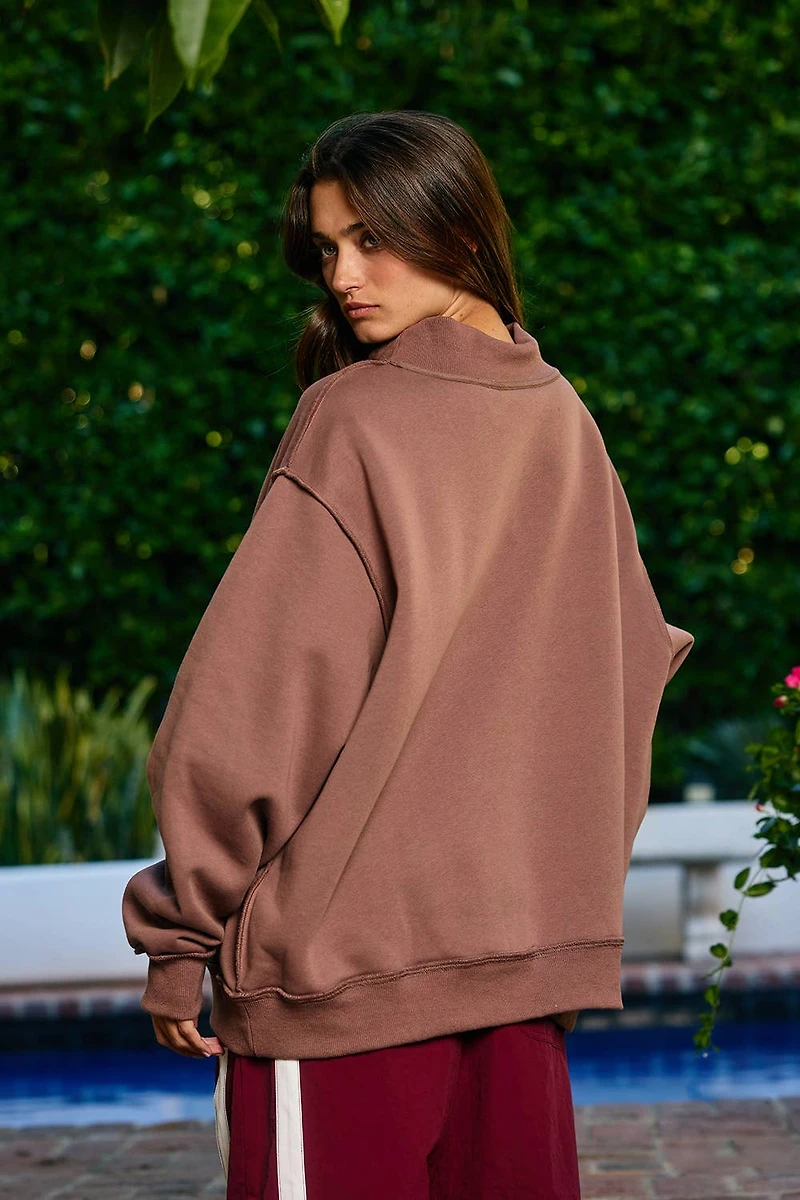 Brown 'WWJD & AMEN' Reversible Mock Neck