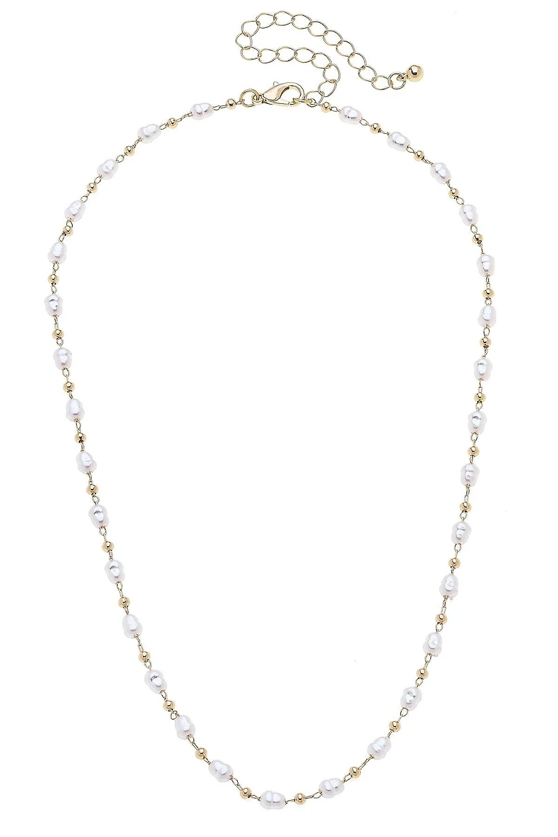 Aspen Delicate Pearl Layering Necklace in Ivory
