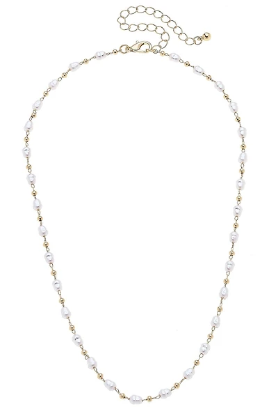 Aspen Delicate Pearl Layering Necklace in Ivory