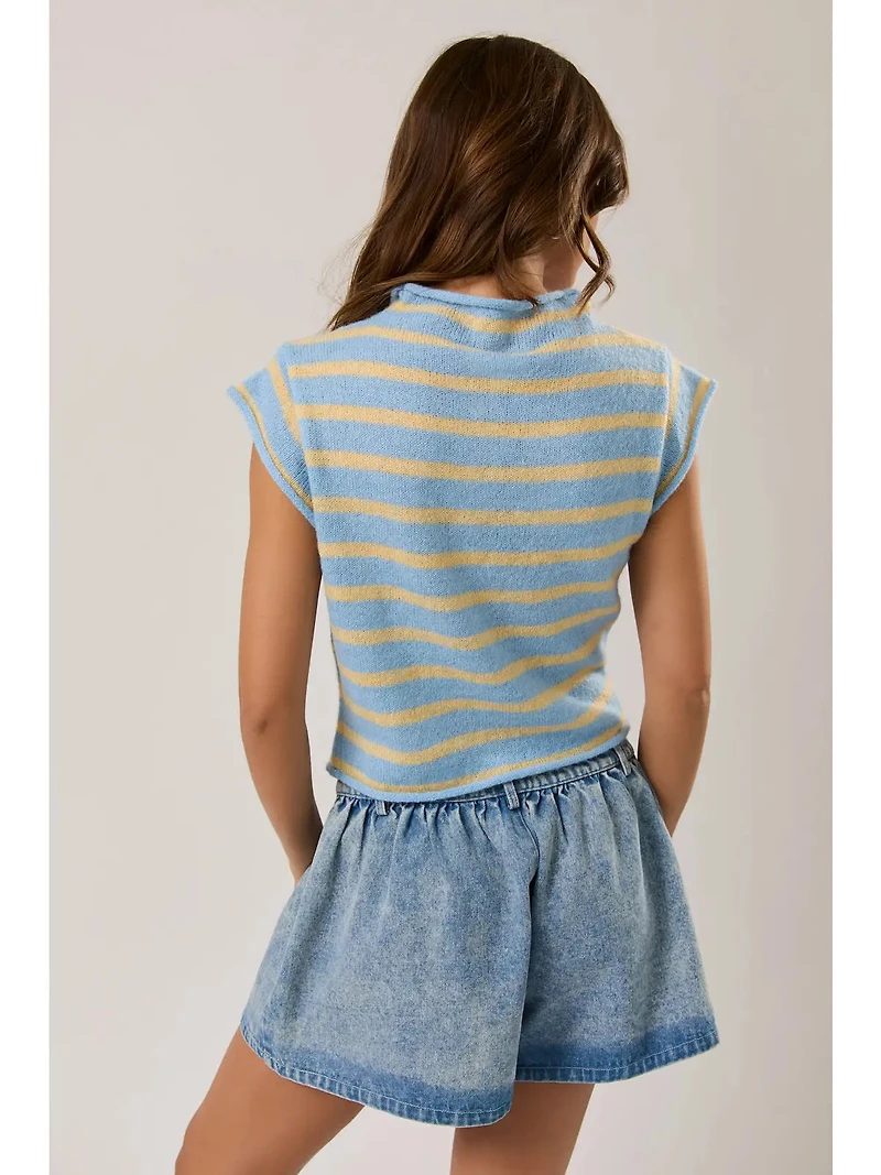 Blue Striped Sweater Top
