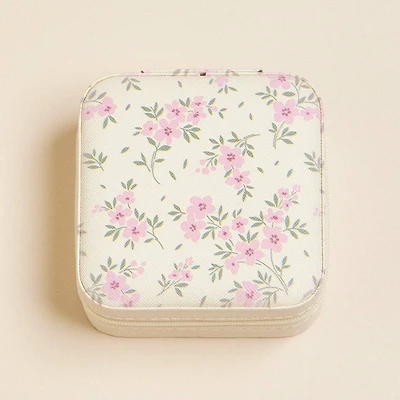 Pink Flower Pattern Jewelry Box