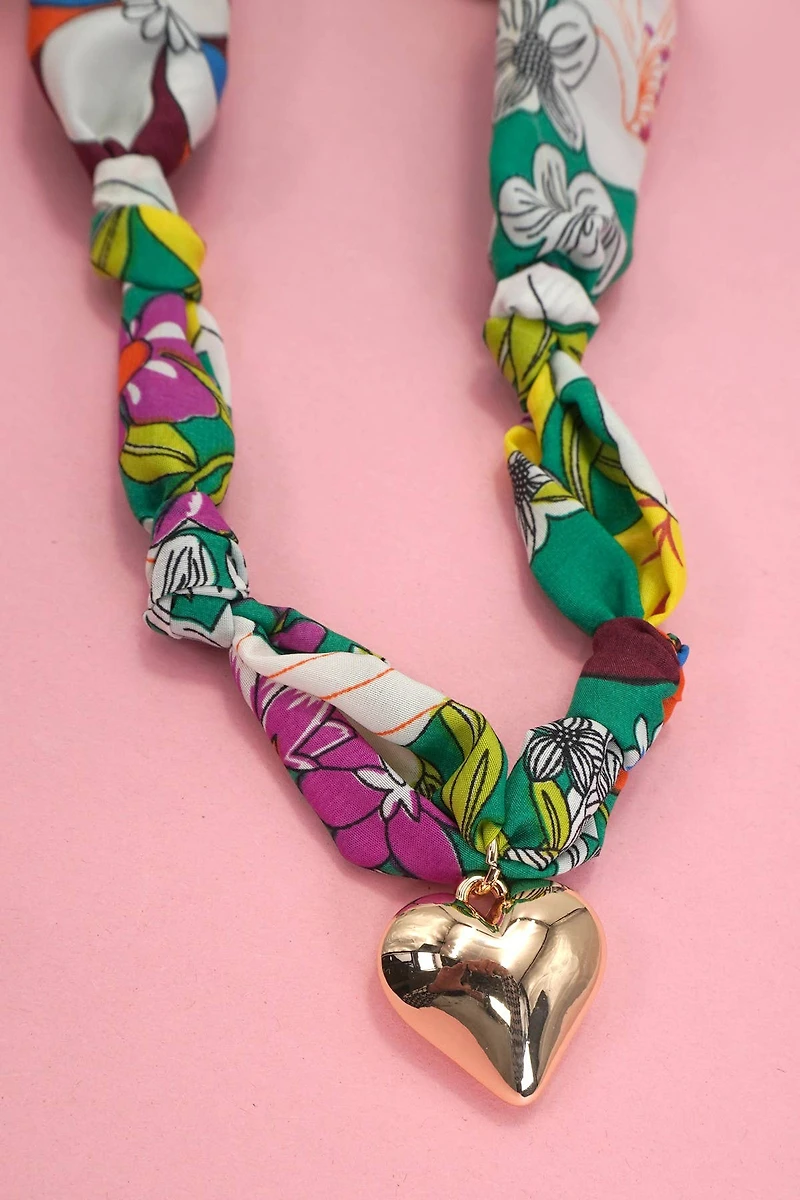 Cheetah Handmade Scarf Charm Necklace