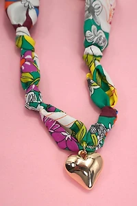 Cheetah Handmade Scarf Charm Necklace