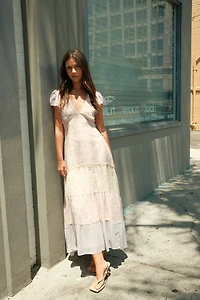 Light Pink Floral Lace Maxi Dress