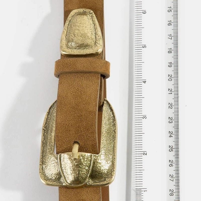 Brown Antique Vegan Leather Belt