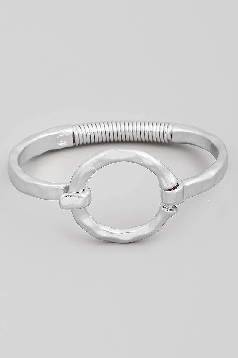 Hammered Circle Bangle Bracelet