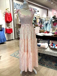 Pink Shoulder Strap Maxi Dress