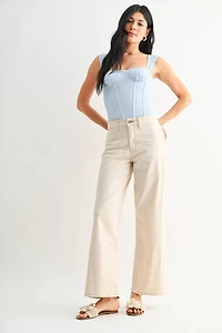 Cream Stretch Twill Trouser