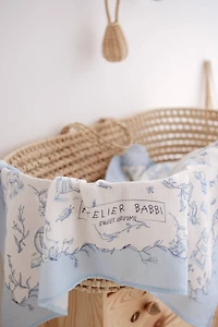 Blue Muslin Baby Blanket