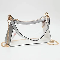 Transparent Hand Bag / Baguette Bag / Crossbody Bag
: Silver