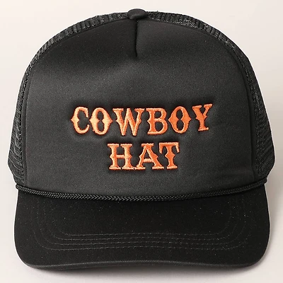 Cowboy Embroidery Trucker Hat