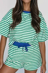 Stripe Terry Short Set