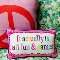 Fun And Games Needlepoint Pillow