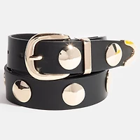 Gold Studded Vegan Leather Belt