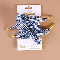 Step It Up Shoelaces-Gingham Navy