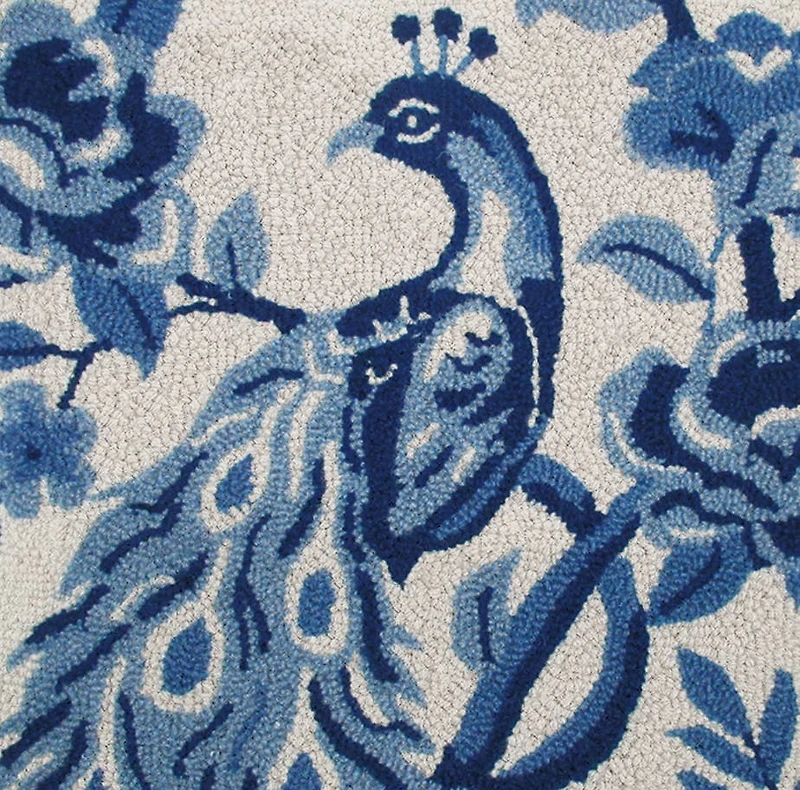 Chinoiserie Peacock Hook Pillow