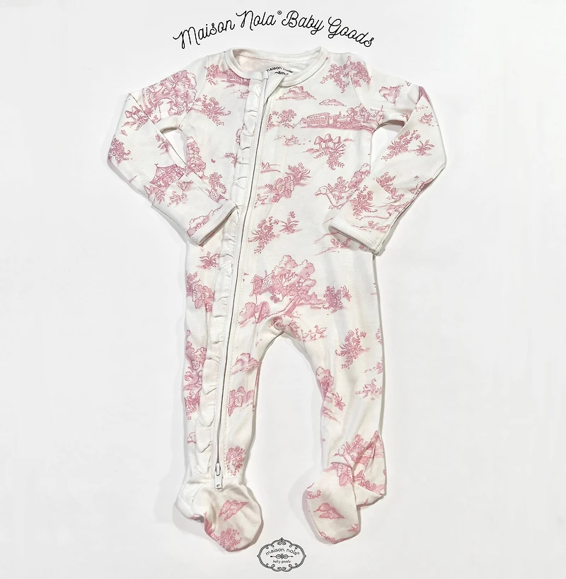 Pink Storyland Toile Footie