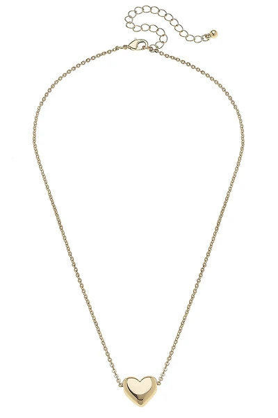 Tatum Heart Necklace in Shiny Gold