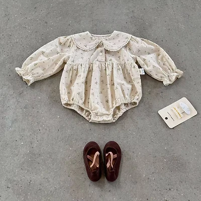 Baby Girl Spring And Autumn Floral Romper