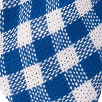 Lake Blue Gingham Dog Bow Tie