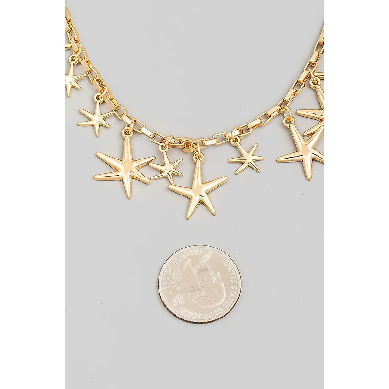 Chain Link Starfish Charm Necklace