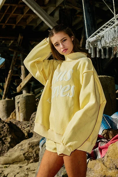 Yellow Jesus Saves Mock Neck