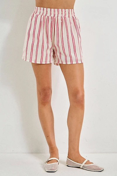 Pink & White Stripe Shorts