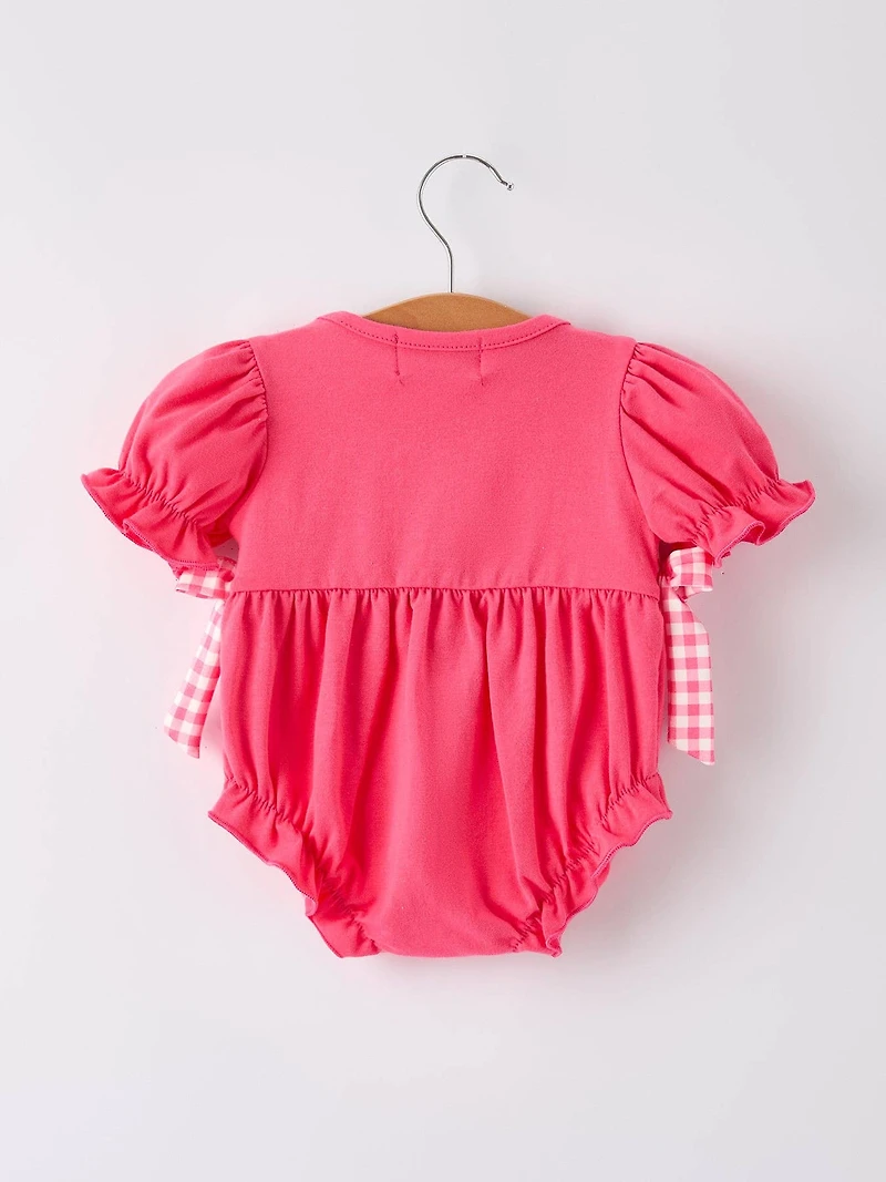 Hot Pink Smocked Church Christening Romper