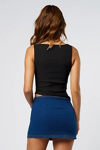 Black Asymmetrical Tank Top