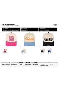 Sunkissed Embroidered Cotton Baseball Cap