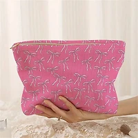 Hot Pink Bow Makeup Bag