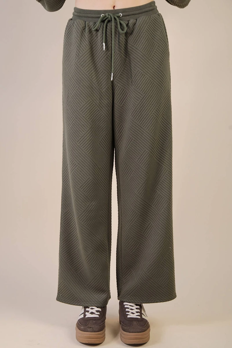 Green Textured Casual Comfy Set