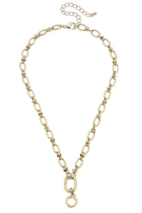 Lilah Cable Link Charm Necklace Base in Shiny Gold