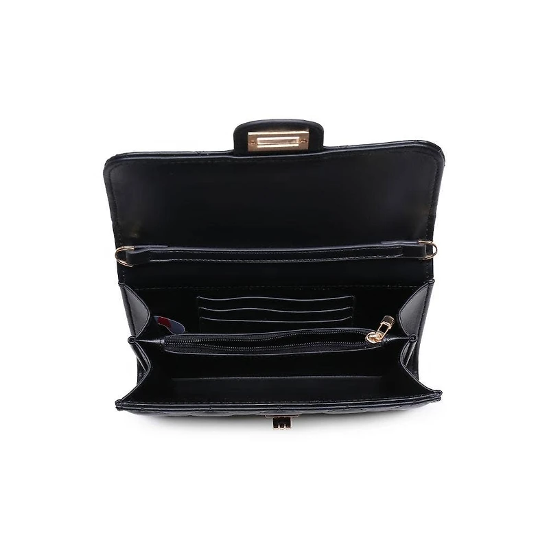 Black Winona Quilted Multi-Compartment Crossbody