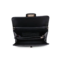 Black Winona Quilted  Multi-Compartment Crossbody