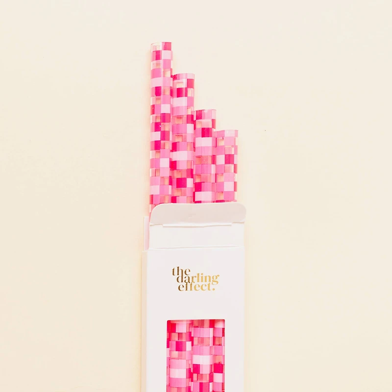 Pink Tumbler Straw Set